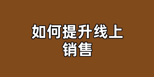 如何提升线上销售