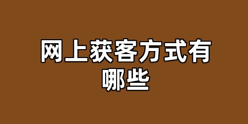 网上获客方式有哪些